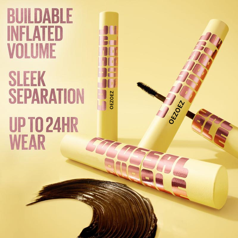 Colossal Bubble Washable Mascara, Buildable Mascara Volume and Length Formula for Bold, Separated Lashes
